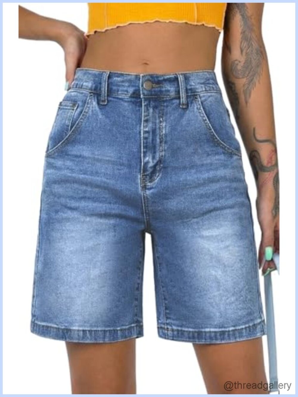Women's Bermuda Jean Shorts High Rise Baggy Jorts